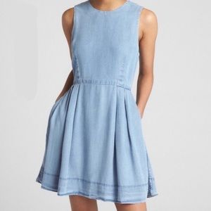 Gap Fit & Flare Tencel Chambray Dress